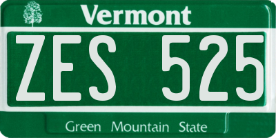 VT license plate ZES525