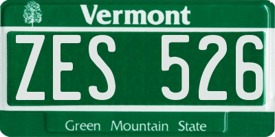 VT license plate ZES526