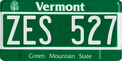 VT license plate ZES527