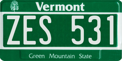 VT license plate ZES531