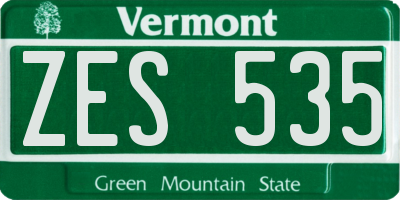VT license plate ZES535