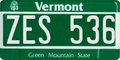 VT license plate ZES536