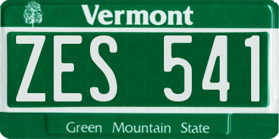 VT license plate ZES541
