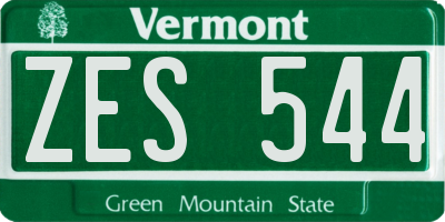 VT license plate ZES544