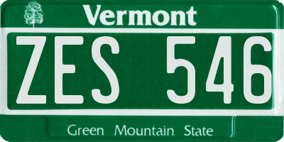 VT license plate ZES546