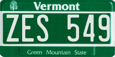 VT license plate ZES549