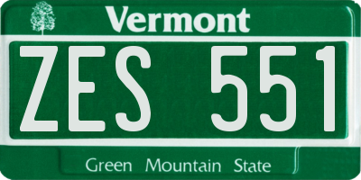 VT license plate ZES551
