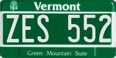 VT license plate ZES552