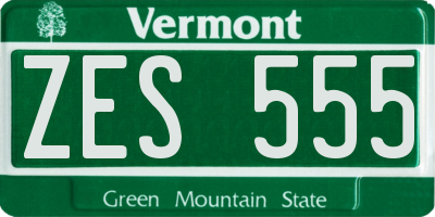 VT license plate ZES555