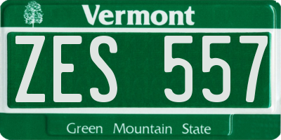 VT license plate ZES557