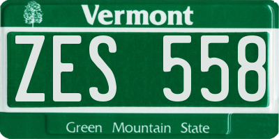 VT license plate ZES558
