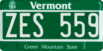 VT license plate ZES559