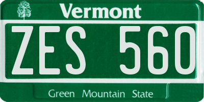 VT license plate ZES560