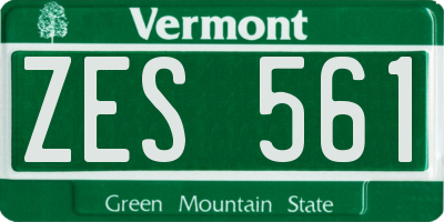 VT license plate ZES561