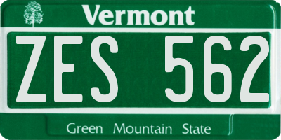 VT license plate ZES562