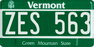 VT license plate ZES563