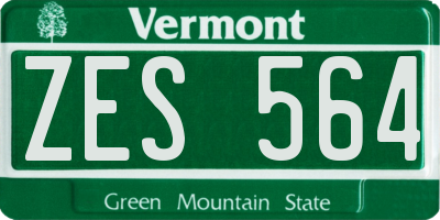 VT license plate ZES564
