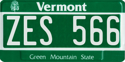 VT license plate ZES566