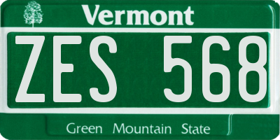 VT license plate ZES568