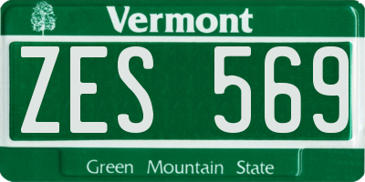 VT license plate ZES569