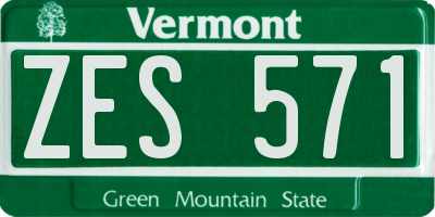 VT license plate ZES571