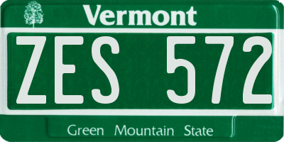 VT license plate ZES572