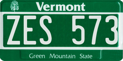VT license plate ZES573