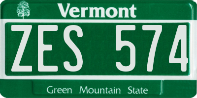 VT license plate ZES574