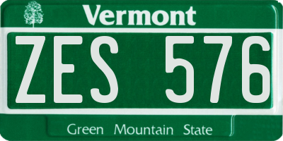 VT license plate ZES576