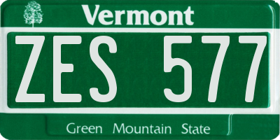 VT license plate ZES577