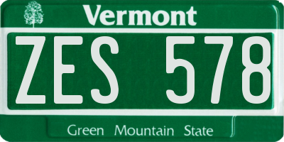 VT license plate ZES578