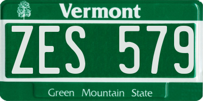 VT license plate ZES579