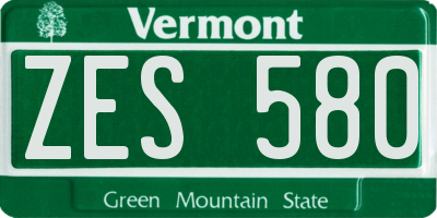 VT license plate ZES580