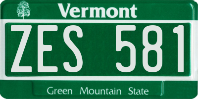 VT license plate ZES581
