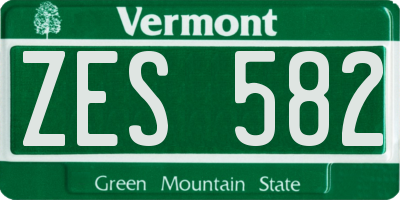 VT license plate ZES582