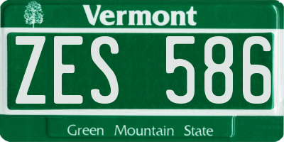 VT license plate ZES586