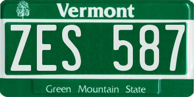 VT license plate ZES587
