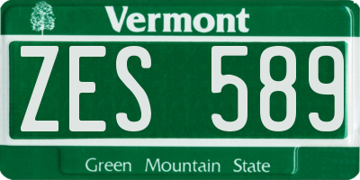 VT license plate ZES589