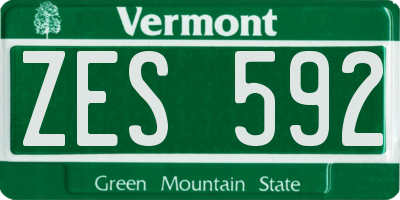 VT license plate ZES592