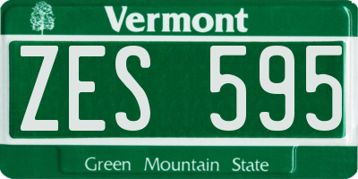 VT license plate ZES595