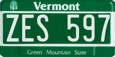 VT license plate ZES597