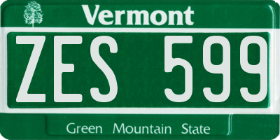 VT license plate ZES599