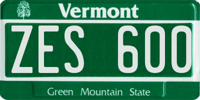 VT license plate ZES600
