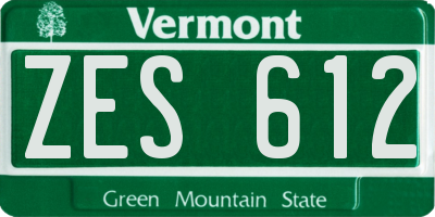 VT license plate ZES612