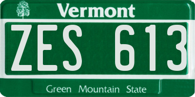 VT license plate ZES613