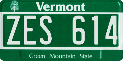 VT license plate ZES614