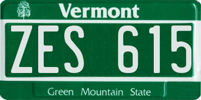 VT license plate ZES615
