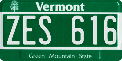 VT license plate ZES616
