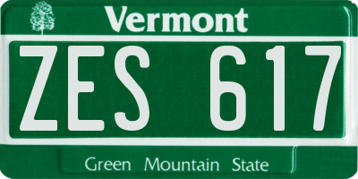 VT license plate ZES617