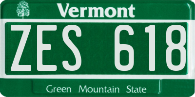 VT license plate ZES618